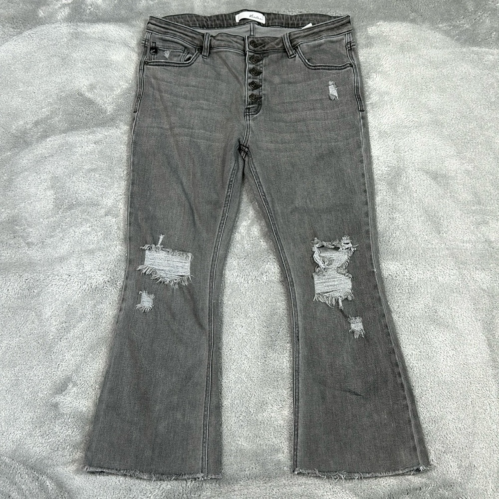 Distressed Gray Women's Jeans